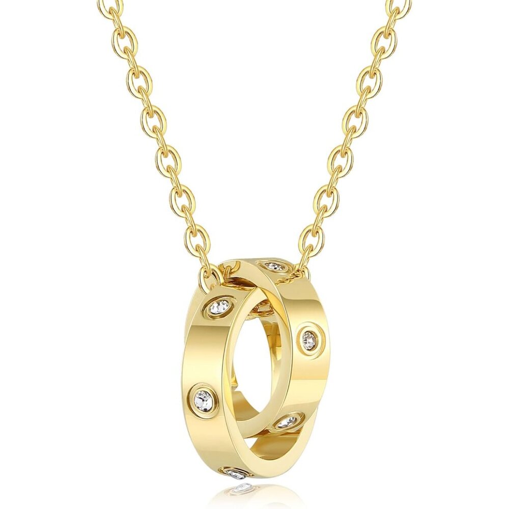 Interlocking Circle Pendant Necklace - Perfect Gi… - image 1